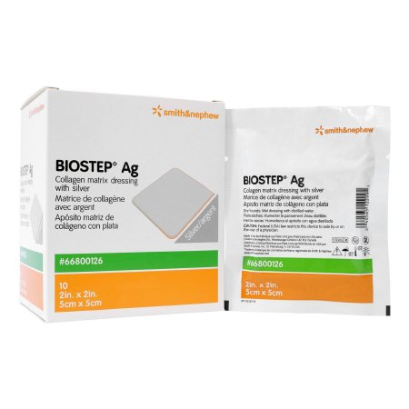 Smith & Nephew  66800126 Silver Collagen Dressing Biostep Ag 2 X 2 Inch Square Sterile