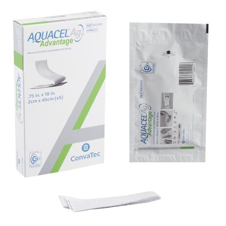 ConvaTec  422300 Silver Hydrofiber Dressing Aquacel Ag Advantage 3/4 X 18 Inch Ribbon Sterile