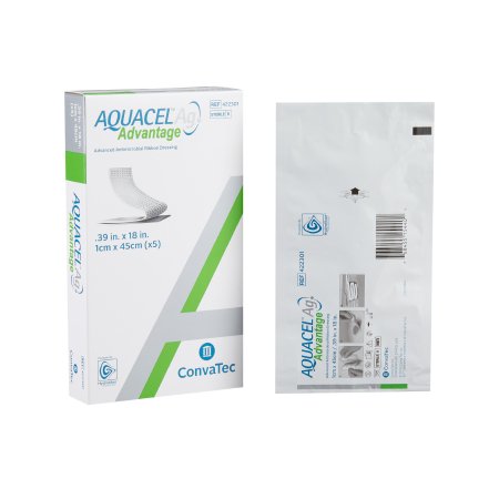 ConvaTec  422301 Silver Hydrofiber Dressing Aquacel Ag Advantage 0.39 X 18 Inch Ribbon Sterile