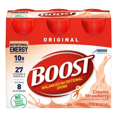 Nestle Healthcare Nutrition 00041679676363 Oral Supplement Boost Original Creamy Strawberry Flavor Liquid 8 oz. Bottle