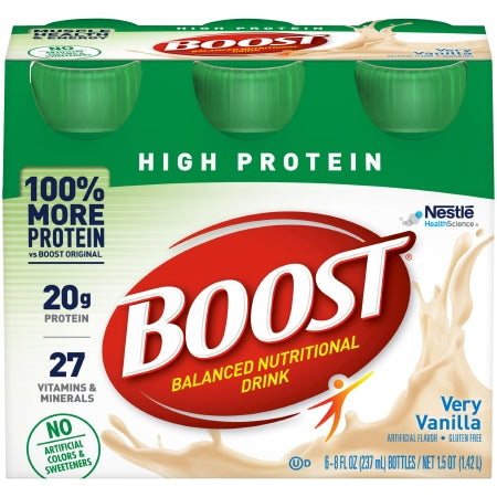 Nestle Healthcare Nutrition 12324938 Oral Supplement Boost High Protein Very Vanilla Flavor Liquid 8 oz. Bottle