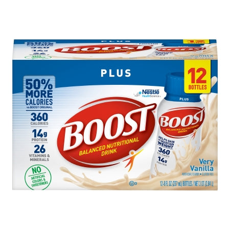 Nestle Healthcare Nutrition 00041679281871 Oral Supplement Boost Plus Very Vanilla Flavor Liquid 8 oz. Bottle