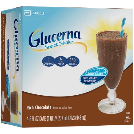 Abbott Nutrition 59859 Oral Supplement Glucerna Original Snack Shake Rich Chocolate Flavor Liquid 8 oz. Can