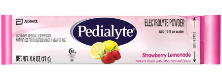 Abbott Nutrition 64172 Oral Electrolyte Solution Pedialyte Powder Packs Strawberry Lemonade Flavor 0.6 oz. Electrolyte