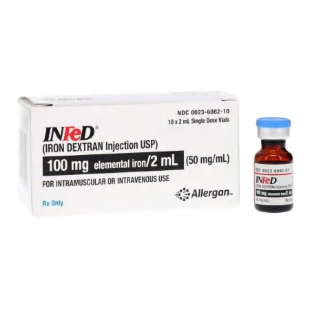 Allergan Pharmaceutical  00023608210 INFeD Iron Dextran Complex 50 mg / mL Injection Single-Dose Vial 2 mL