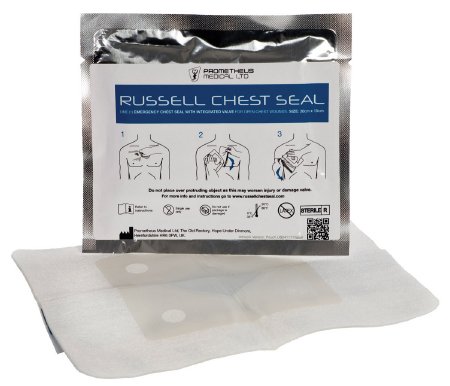 Tactical Medical Solutions Inc  RCS Chest Wound Seal Russell 6 X 7-3/4 Inch 1 per Pack Sterile