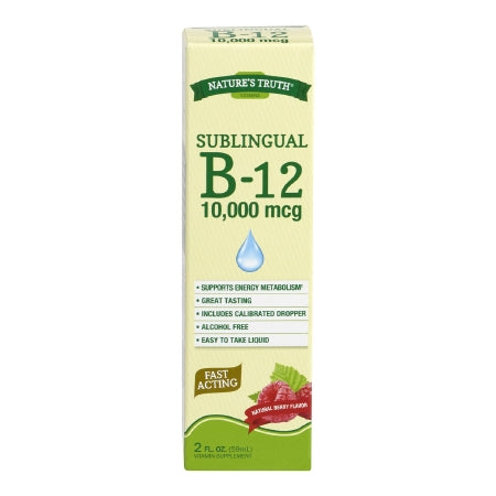 Piping Rock Health Products  84009310140 Vitamin Supplement Nature's Truth Vitamin B12 1000 mcg Strength Liquid 2 oz. Berry Flavor