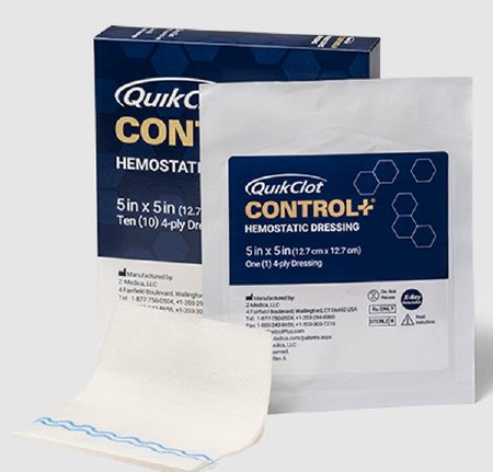 Teleflex LLC  4050 Hemostatic Dressing QuikClot Control 5 X 5 Inch 1 per Pack Sterile