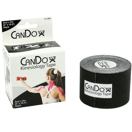 Fabrication Enterprises  24-4852 Kinesiology Tape CanDo Black 2 Inch X 5 Yard Cotton / Rayon NonSterile