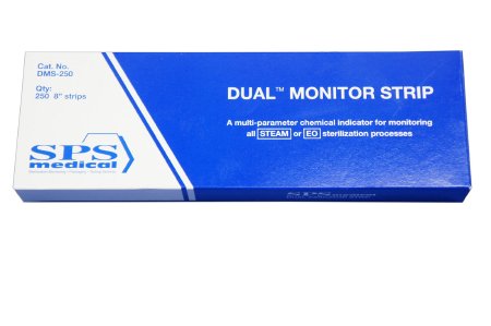 SPS Medical Supply  DMS-250 Dual Monitor Sterilization Chemical Indicator Strip Steam / EO Gas 8 Inch