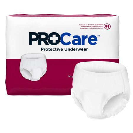 First Quality CRU-512 Unisex Adult Absorbent Underwear ProCare Pull On with Tear Away Seams Medium Disposable Moderate Absorbency