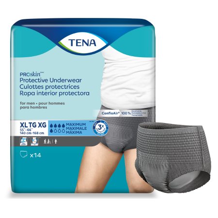 Essity HMS North America Inc 73540 Male Adult Absorbent Underwear TENA ProSkin Protective Pull On with Tear Away Seams X-Large Disposable Moderate Absorbency