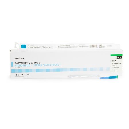 McKesson Brand 16-MH1614 Urethral Catheter McKesson Straight Tip Hydrophilic Coated PVC 14 Fr. 16 Inch