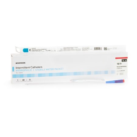 McKesson Brand 16-MH1618 Urethral Catheter McKesson Straight Tip Hydrophilic Coated PVC 18 Fr. 16 Inch