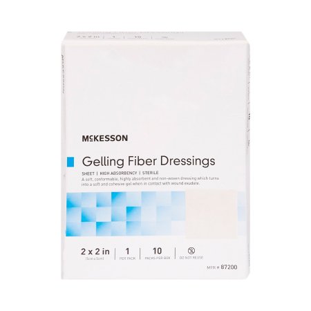 McKesson Brand 87200 Absorbent Gelling Fiber Dressing McKesson 2 X 2 Inch Square