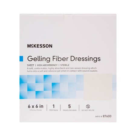 McKesson Brand 87600 Absorbent Gelling Fiber Dressing McKesson 6 X 6 Inch Square