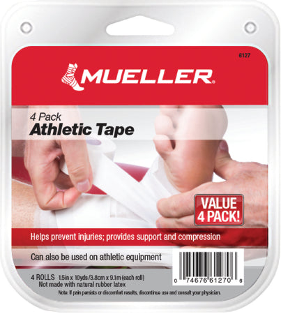 Mueller Sports Medicine  6127 Athletic Tape Mueller Mtape White 1-1/2 Inch X 10 Yard Cotton / Zinc Oxide NonSterile