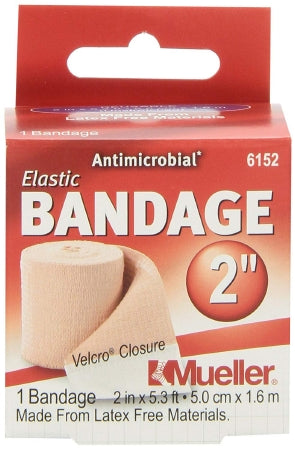 Mueller Sports Medicine  6152 Elastic Bandage Mueller 2 Inch X 5.3 Foot Single Hook and Loop Closure Beige NonSterile Standard Compression