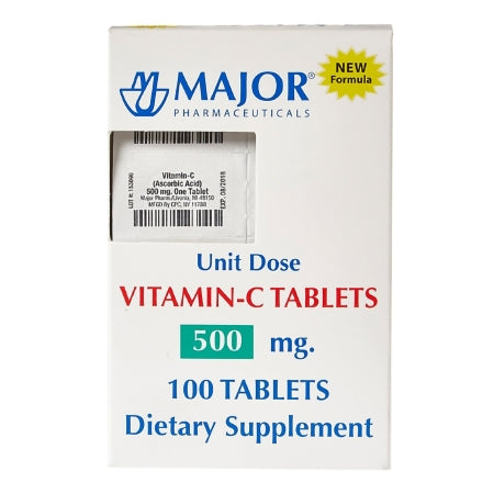 Major Pharmaceuticals  00904052361 Vitamin C Supplement Ascorbic Acid 500 mg Strength Tablet 100 per Box