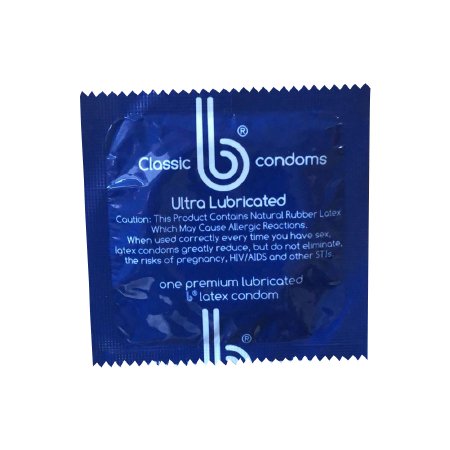 B Holding Group  01-01-001 Condom Lubricated One Size Fits Most 1,000 per Case