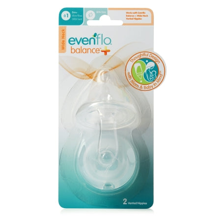 Evenflo 2141111 Nipple Evenflo Feeding Balance + Wide Neck Slow Flow Tip Ages 0 Months and Up