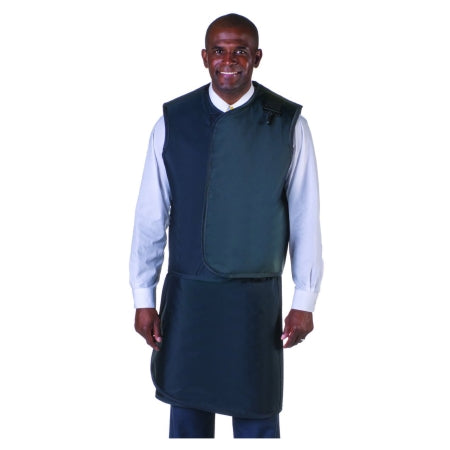 Wolf X-Ray 66083TC-22 X-Ray Apron / Vest with Thyroid Collar Navy Blue Wraparound Style Large