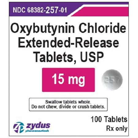 Zydus Pharmaceuticals  68382025701 Oxybutynin Chloride 15 mg Tablet Bottle 100 Tablets