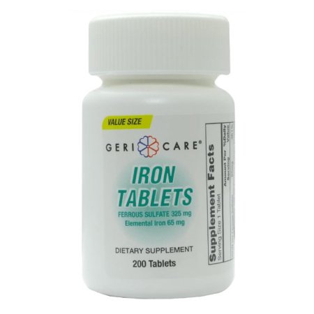 Geri-Care  703-20-GCP Mineral Supplement Geri-Care Iron 325 mg Strength Tablet 200 per Bottle