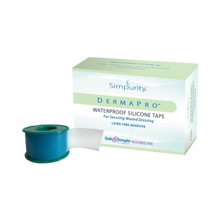 Safe N Simple  SNS57232 Waterproof Medical Tape DermaPro White 2 Inch X 5 Yard Silicone NonSterile