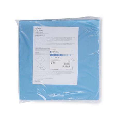 McKesson Brand 18-486 McKesson Sterilization Wrap Blue 15 X 15 Inch Single Layer Cellulose Steam / EO Gas