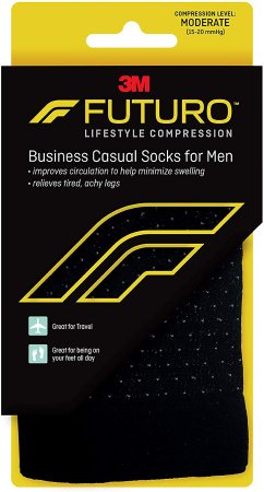 3M 71045EN Compression Socks 3M Futuro Calf High Medium Black Closed Toe