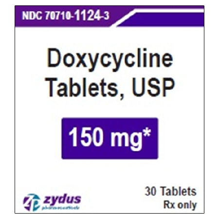 Zydus Pharmaceuticals  70710112403 Doxycycline Monohydrate 150 mg Tablet Bottle 30 Tablets