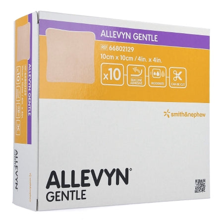 Smith & Nephew  66802129 Foam Dressing Allevyn Gentle 4 X 4 Inch Without Border Film Backing Silicone Adhesive Square Sterile