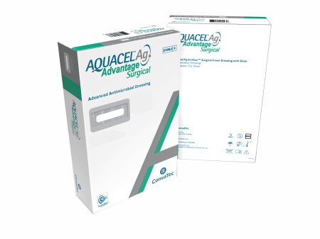 ConvaTec  422603 Silver Hydrofiber Dressing Aquacel Ag Advantage Surgical 3-1/2 X 4 Inch Rectangle Sterile