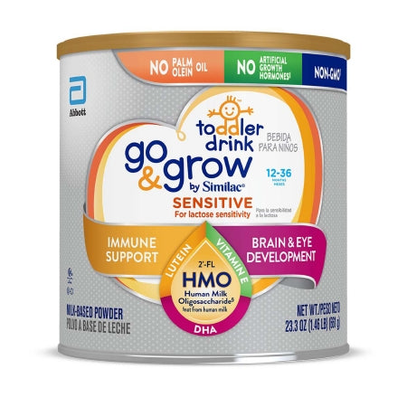 Abbott Nutrition 67581 Toddler Formula Go & Grow by Similac Sensitive 23.3 oz. Can Powder Milk-Based Lactose Sensitivity