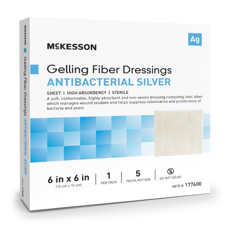 McKesson Brand 177600 Silver Gelling Fiber Dressing McKesson 6 X 6 Inch Square Sterile