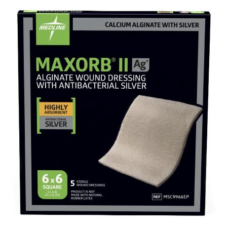 Medline  MSC9966EP Silver Alginate Dressing Maxorb II 6 X 6 Inch Square Sterile