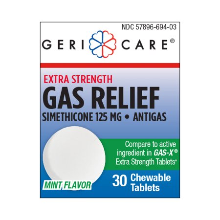 Geri-Care  694-03-GCP Gas Relief Geri-Care 125 mg Strength Tablet 30 per Bottle