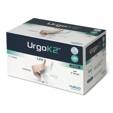 Urgo Medical North America LLC  553246 2 Layer Compression Bandage System URGOK2 Lite 4 X 9-3/4 X 12-1/2 Inch Self-Adherent Closure Tan / White / Pink NonSterile Large 20 mmHg