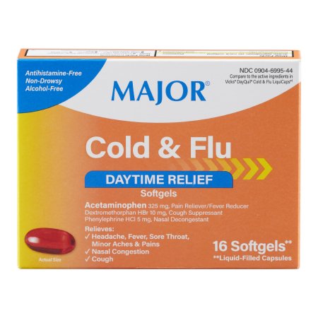 Major Pharmaceuticals  00904699544 Cold and Sinus Relief 10 mg - 5 mg - 325 mg Strength Softgel 20 per Box