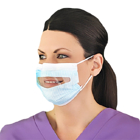 Prestige Ameritech FM86010 Procedure Mask ProGear Clear-View Anti-fog Film Clear Visor Window Earloops One Size Fits Most Blue NonSterile ASTM Level 1 Adult