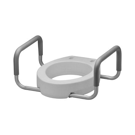 Nova Ortho-Med  8344-R Raised Toilet Seat with Arms Nova 9-3/4 Inch Height White 300 lbs. Weight Capacity