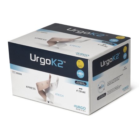 Urgo Medical North America LLC  553243 2 Layer Compression Bandage System URGOK2 4 X 7-1/8 to 9-3/4 Inch Self-Adherent Closure Tan / White NonSterile Regular 40 mmHg