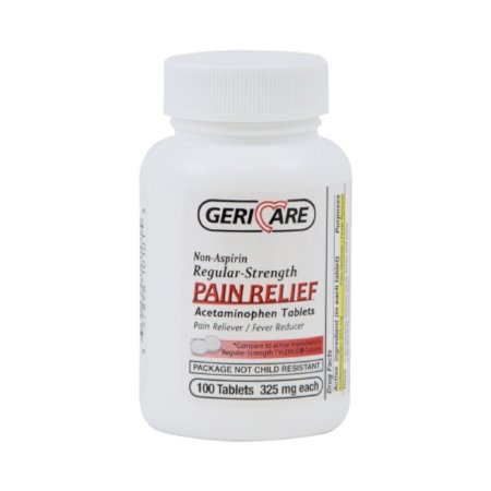 Geri-Care  57896010201 Pain Relief 325 mg Strength Acetaminophen Tablet 100 per Bottle