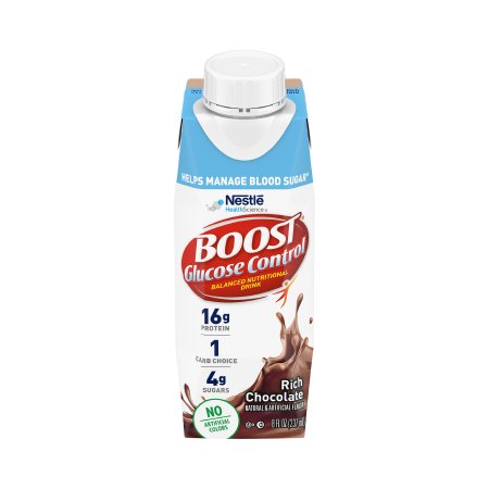 Nestle Healthcare Nutrition 00043900116426 Oral Supplement Boost Glucose Control Rich Chocolate Flavor Liquid 8 oz. Carton