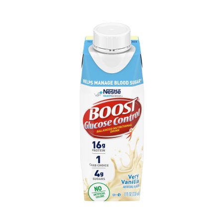 Nestle Healthcare Nutrition 00043900661100 Oral Supplement Boost Glucose Control Very Vanilla Flavor Liquid 8 oz. Carton