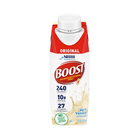 Nestle Healthcare Nutrition 00043900582764 Oral Supplement Boost Original Very Vanilla Flavor Liquid 8 oz. Carton