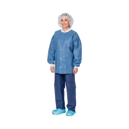 Aspen Surgical Products 1725XL Warm-Up Jacket Precept Periwinkle X-Large Hip Length Disposable