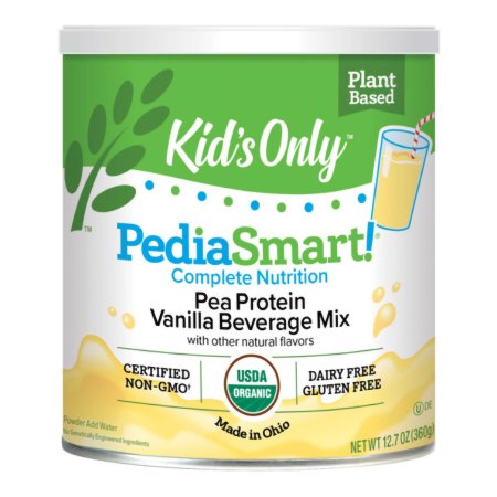 Natures One Inc 88123-1 Pediatric Oral Supplement PediaSmart Organic Pea Protein 12.7 oz. Canister Powder Organic