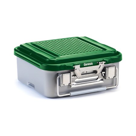 V. Mueller  CD1-5C-GREEN Sterilization Container Genesis 5-1/3 X 11-4/5 X 12-2/5 Inch Outside Dimensions, 5-1/8 X 9-4/5 X 11-2/5 Inch Inside Dimensions